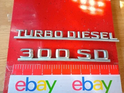 ✅ 1981-85 Mercedes W126 300 SD Turbodiesel Turbo Diesel Rear Trunk Chrome Emblem - Image 1 of 4