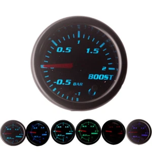 2" DC (10-15) 7 Color LED Electrical Car Bar Turbo Boost Gauge Meter W/Sensor - Picture 1 of 8