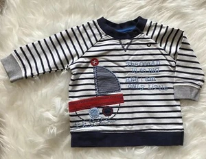 George Striped Jumper Size 3-6 Months Baby Nautical Sailing Ship Sweatshirt - Picture 1 of 7