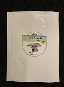 50 Mint Floral Note Cards Envelopes NEW Printable Invitations Print Write Copy  - Picture 1 of 3