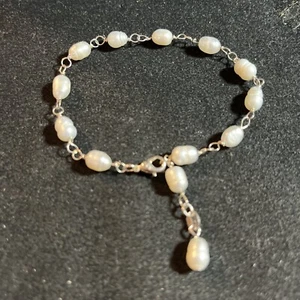 artisan crafted genuine fresh water pearl And Sterling Silver Bracelet - F18 - Picture 1 of 3