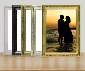 Ornate Picture Frame Shabby Chic Picture Frame Photo Frames Black White Gold A4 - Picture 1 of 23