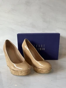 Stuart Weitzman Russell & Bromley UK 4 US 6 Coco Blush Patent Leather Wedges - Picture 1 of 18