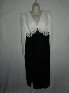 VTG Scott McClintock Jessica green Velvet Lace Prom Party Cocktail Dress Sz 16 - Bild 1 von 10