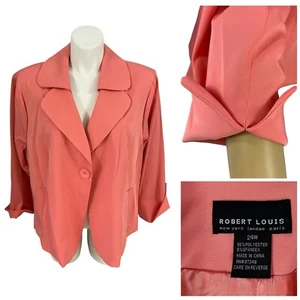 Blazer Robert Louis Mujer 24W Naranja Otoño Otoño Cosecha Trabajo Oficina Chaqueta - Imagen 1 de 13