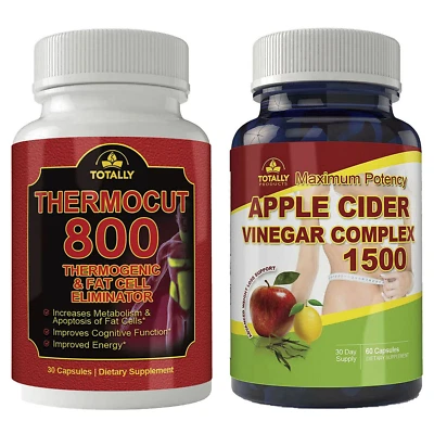 Thermocut 800 Thermogenic Apple Cider Vinegar Weight Loss Fat Burner Supplements - Image 1 of 4