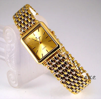 18kt Oro Placcato Metallo Maglia Argento Orologio Taglia Grossa a Taglia Petite - Immagine 1 di 4