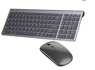 Gray Bluetooth 5.0 and 2.4G Wireless Keyboard and Mouse Combo, Rechargeable Full - Image 1 of 4