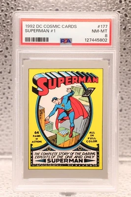 1992 DC Cosmic Cards SUPERMAN #1 #177 PSA 8 - Image 1 of 2