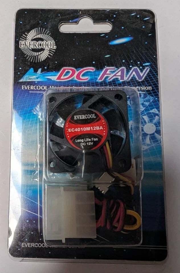 Evercool 40mm x 10mm 12V EC4010M12BA  Ball Bearing 3-Pin Cooling Fan - Image 1 of 1