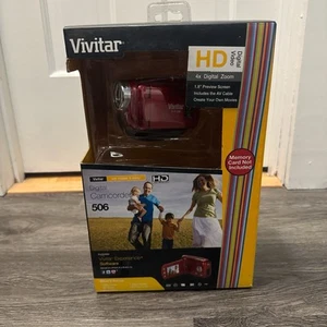 NEW Vivitar Digital Video Recorder HD DVR506 Red Camcorder 4x Digital Zoom Open - Picture 1 of 8