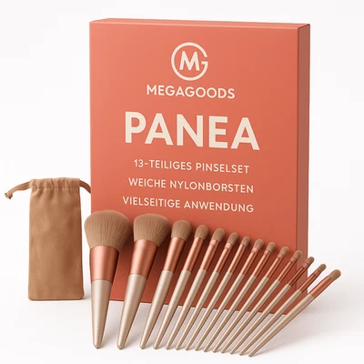 Make-up Pinselset 13-teilig weich mit Etui Lidschatten Rouge DE. - Bild 1 von 4