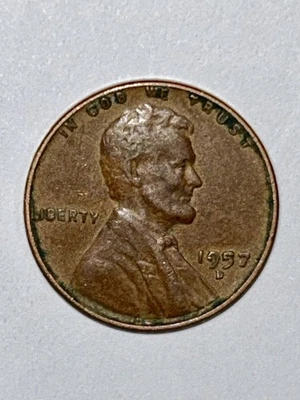 1957 D Lincoln Cent    Mint Error B In Liberty Filled Glob/cud - Image 1 of 4