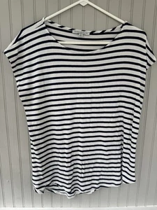 Top para mujer sobre verde talla XL manga corta azul marino a rayas ¡ELÁSTICO!! - Imagen 1 de 7
