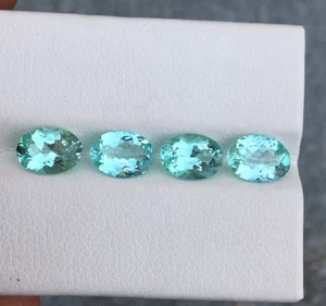 Wonderful blue green tourmaline perfect oval cut 4 pieces good color 2.90 carat - Picture 1 of 7