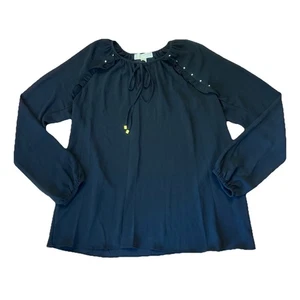 Michael Michael Kors schwarz Nieten Top Bluse Gr:L Rüschen Schlüsselloch leicht - Bild 1 von 9