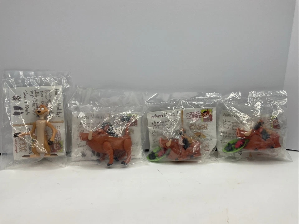 Смешанный лот из 4 запечатанных игрушек Burger King Kids Club от Timon и Pumbaa - Изображение 1 из 4