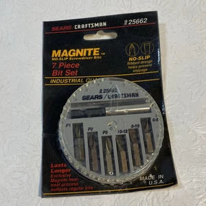 Vintage Sears Craftsman Magnite No Slip 7pc Screwdriver Bit Set 25662 NOS USA - Picture 1 of 6