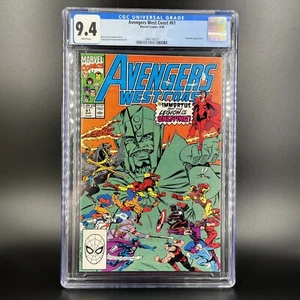 Avengers West Coast (1985) #61 CGC 9,4 páginas blancas primer cameo de los guardianes del tiempo - Imagen 1 de 4