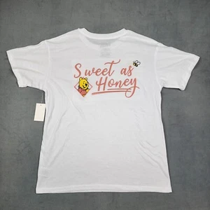 Disney Winnie the Pooh Women's Sweet Vibes Embroidered T Shirt White Large 11-13 - Picture 1 of 9