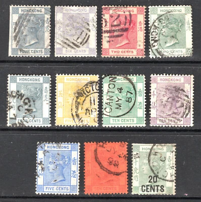 Hong Kong 1863-1891 Misc. Victoria Stamps Used  CV $150+ - Image 1 of 2