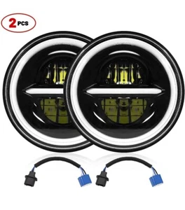 2X FARI 7" LED H4 JEEP WRANGLER JK TJ JL DIURNA ANABBAGLIANTI ABBAGLIANTI 150W  - Imagen 1 de 6