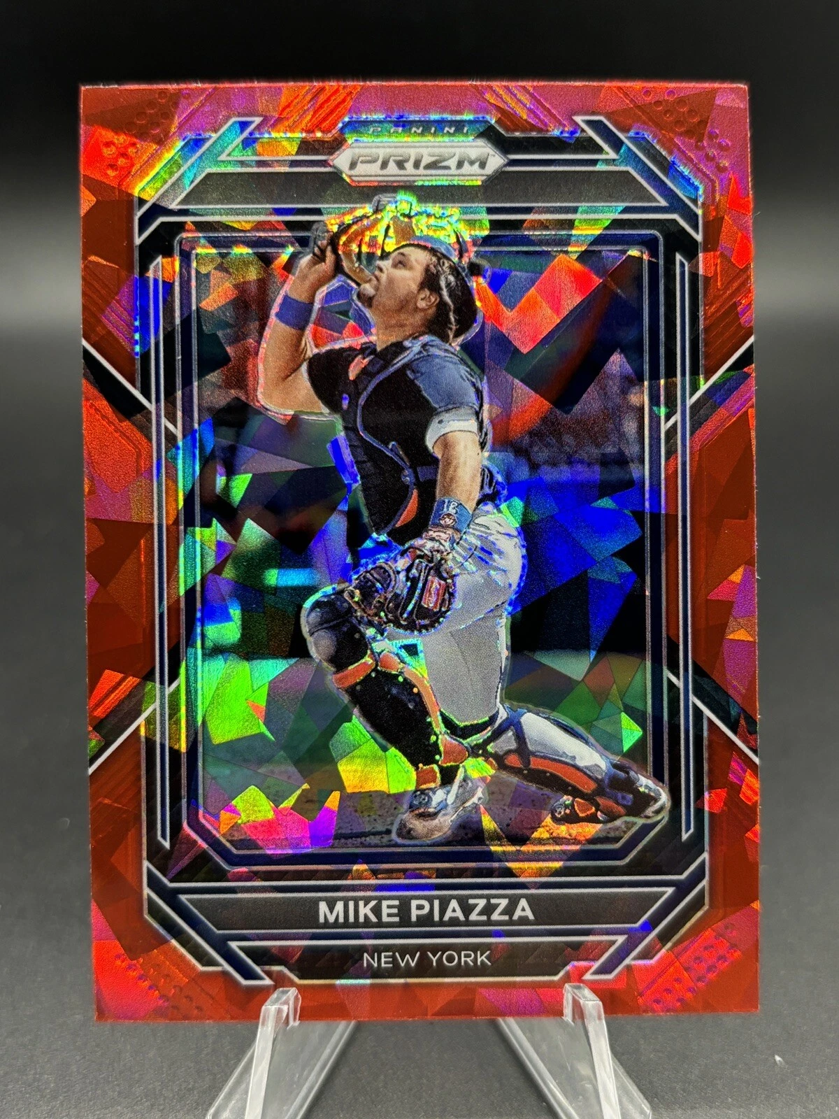 2023 Panini Prizm RED ICE PRIZM #91 Mike Piazza New York Mets