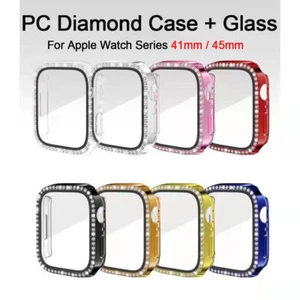 Bling Diamond Screen Protect Cover Case For Apple Watch 9 8 7 6 5 4 Ultra 2/1 - Picture 1 of 20