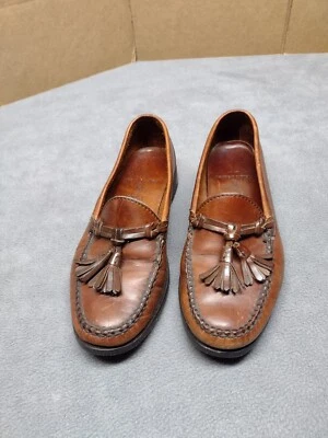POLO RALPH LAUREN Vtg Mens Brown Leather Tassle Slip On Loafer Shoes 9.5 D  - Image 1 of 4