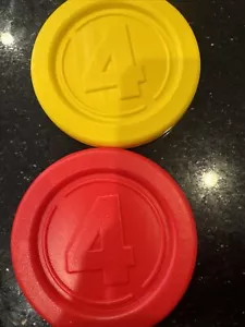"2 piezas de juego Hasbro Giant Connect de repuesto 5"" rojo amarillo disco circular" - Imagen 1 de 6