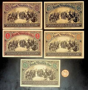 1921 Alemania NEUSALZ 25 50 75 100 150 Fennig Billete/Juego de Dinero de Emergencia - Imagen 1 de 2