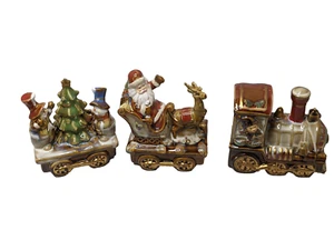 Christsmas collection 3 piece Stone Glaze ceramic train - Picture 1 of 6