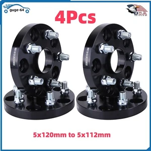 4X Mercedes 5x120 to 5x112 20mm Hub Centric Wheel Adapter Spacer M14x1.5 Stud - Picture 1 of 19