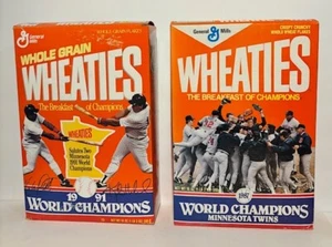 1991 Minnesota Twins Champions Wheaties AND 1987 Wheaties box set(SKU1009) - Picture 1 of 2