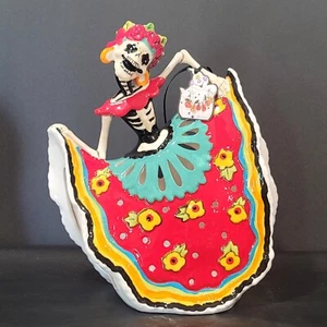 Blue Sky Clayworks Tag der Toten Skelett Catrina Lady Dancer T-Lichthalter - Bild 1 von 14
