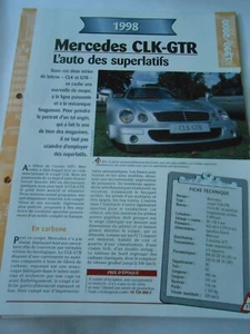 Mercedes CLK-GTR l'auto des superlatifs 1998 Fiche Automobile - Picture 1 of 2