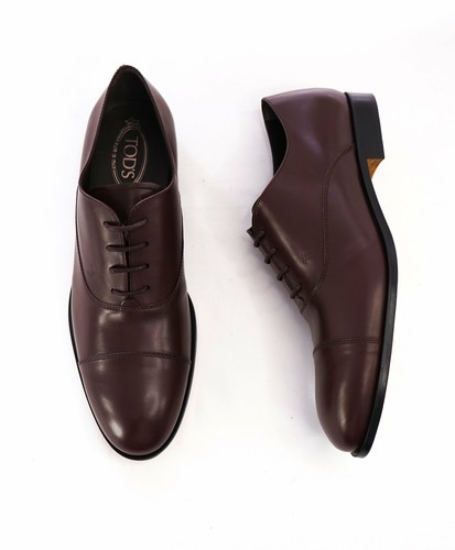 TOD’S $575 TOD'S Oxford in pelle bordeaux sangue di bue "LOGO" suola in pelle 11US
