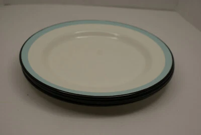 Hearth & Hand Magnolia  Enamel Blue Black Trim 10 3/8" Enamel Dinner Plate Lot 4 - Image 1 of 4