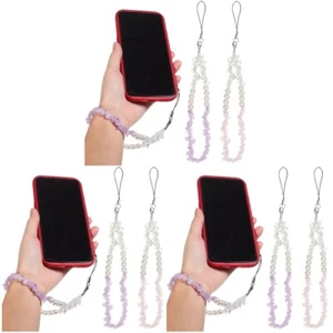 3 Pack Handy Kette Telefon-Charm-Kristall Telefon-Perlen-Anhänger - Zdjęcie 1 z 12