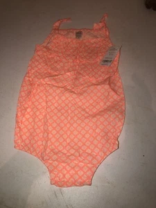 Carter's Baby Mädchen Rüschen Tie-Shoulder Sonnenanzug, 24 Monate neu Einteiler orange - Bild 1 von 4