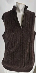 Teena Hicks Company Men's Sweater Medium Baby Alpaca Blend Ribbed 1/2 Zip... - Picture 1 of 8