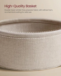 Side Table, round End Table with Fabric Basket, Spacious, for Living Room - Picture 1 of 12