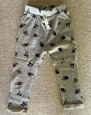 NWT Splendid Toddler Heather Grey Bulldog Printed Knit Pant 18-24M - Image 1 of 3