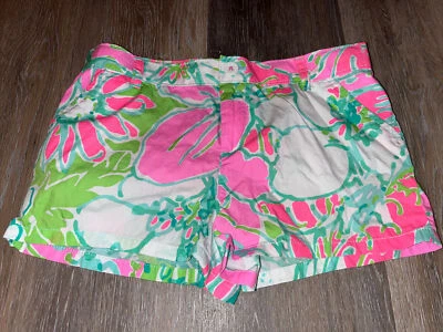 Шорты для девочек Lilly Pulitzer размер 12 мини Callahan-Flamingo розовые-Don't Give a Cluck - Изображение 1 из 4