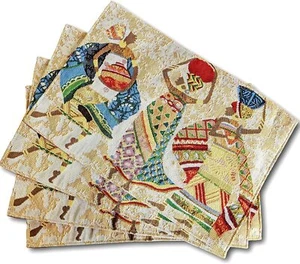 DaDa Bedding Set of 4 Dancing African Women Kwanza Tapestry TableCloth Placemats - Picture 1 of 12