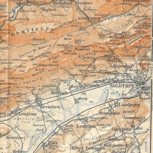 Biel Bözingen Solothurn - Schweiz Geographie Stadt Europa - alte Karte 1911 - Bild 1 von 2