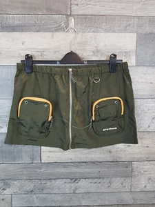 Urban Outfitters iets frans Utility Mini Skirt Large Green Cargo Nylon Pockets - Picture 1 of 12