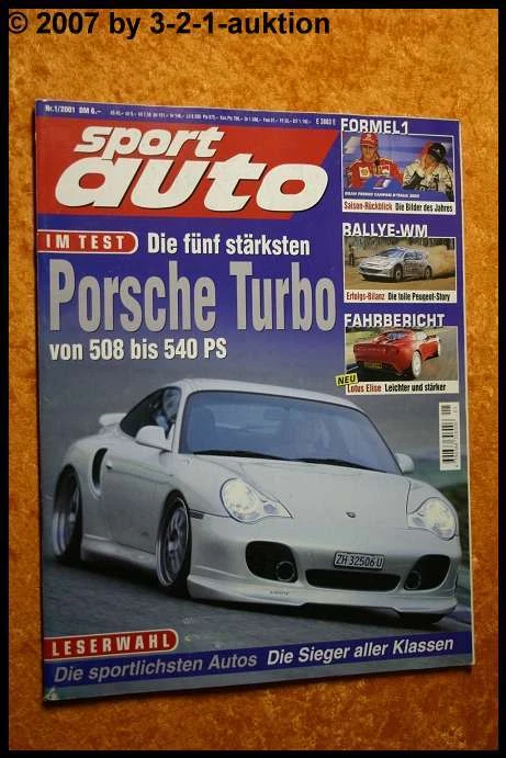Sport Auto 1/01 Porsche Turbo Lotus Elise Opel VW - Immagine 1 di 1