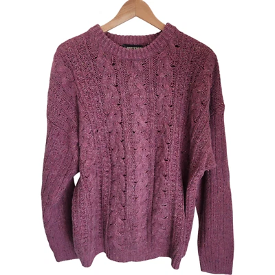 Vtg Britches Cable Knit Fisherman Sweater Pullover Crew Neck XL Wool Ramie - Image 1 of 4