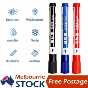 6x Whiteboard Pen Marker Pens Marker Metal Plastic- Longer Life Ink Reflillable - Picture 1 of 14